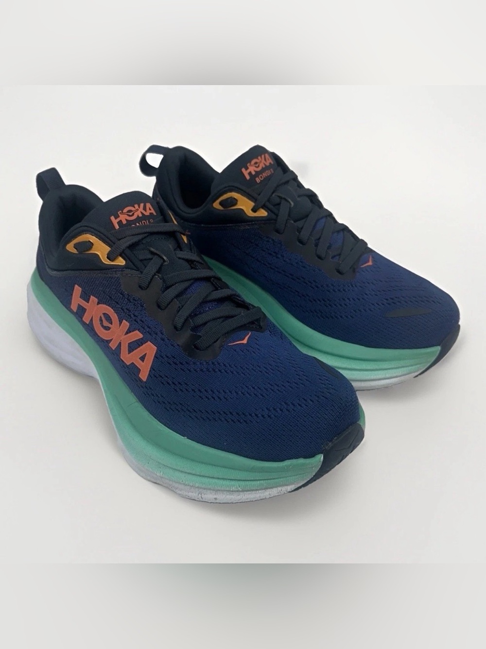 HOKA One One Bondi 8 Womens 7.5 D Wide Blue Running Walking Shoes 1127954 OSBB